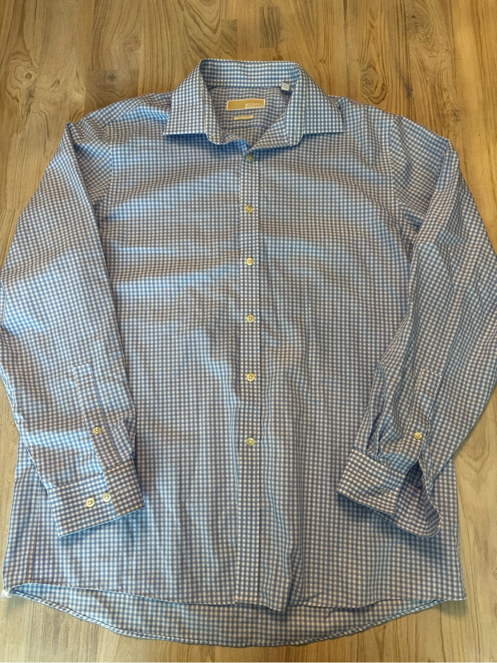 MICHAEL Michael Kors Blue Gingham Dress Shirt